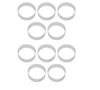 Ujjdwiurgh Lot de 10 moules à tarte circulaires en acier inoxydable de 6 cm pour tarte à pizza, dessert, gâteau, mousse, outil de cuisson