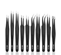 Ujjdwiurgh Lot de 10 pinces à épiler antistatiques en acier inoxydable pour travaux manuels, électronique, fabrication de bijoux