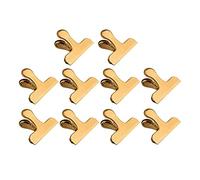 Ujjdwiurgh Lot de 10 pinces à frites en acier inoxydable robuste de 7,6 cm pour sac de cuisine et bureau