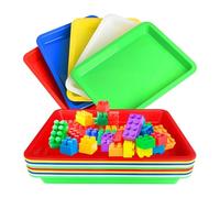 Ujjdwiurgh Lot de 10 plateaux en plastique multicolores pour activités artistiques, travaux manuels, peinture, fournitures d'organisation