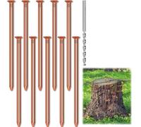 Ujjdwiurgh Lot de 10 pointes de retrait de souches en cuivre pur de 8,9 cm de long, avec foret pour racines d'arbre pour tuer
