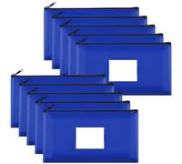 Ujjdwiurgh Lot de 10 sacs de dépôt bancaire avec fermeture éclair, pochettes portefeuille en cuir avec étiquette, sacs de maquillage, pour espèces, pièces de monnaie, faciles à installer