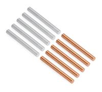 Ujjdwiurgh Lot de 10 tiges rondes en cuivre pur zinc avec 100 mm de longueur et 10 mm de diamètre pour galvanoplastie, projet d'artisanat en métal