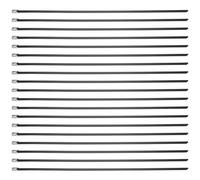 Ujjdwiurgh Lot de 100 Attaches de Câble en MéTal Noir 11,8 Pouces en Acier Inoxydable 304 avec RevêTement éPoxy pour Machines, VéHicules, Fermes, Câbles