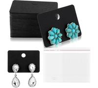 Ujjdwiurgh Lot de 100 cartes pour boucles d'oreilles avec 100 cartes transparentes pour bijoux