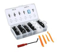 Ujjdwiurgh Lot de 100 clips universels en plastique pour voiture avec rivets et outils