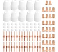 Ujjdwiurgh Lot de 100 embouts de découpe plasma pour CUT-45/CUT-50/CT-312/MIG205MP, compatible avec les modèles PT-31, consommables avec lampe torche incluse B
