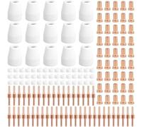 Ujjdwiurgh Lot de 100 embouts de découpe plasma pour CUT-45/CUT-50/CT-312/MIG205MP, compatible avec les modèles PT-31, consommables avec lampe torche incluse C