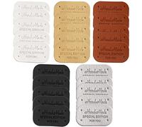 Ujjdwiurgh Lot de 100 étiquettes en cuir synthétique pour vêtements, cadeaux faits à la main, loisirs créatifs, couture, accessoires de vêtements
