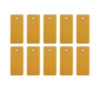 Ujjdwiurgh Lot de 100 étiquettes rectangulaires en bambou brut pour porte-clés, 45 x 20 mm