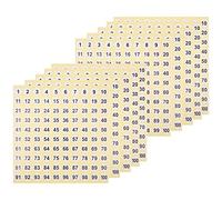Ujjdwiurgh Lot de 100 feuilles d'étiquettes autocollantes rondes de 1 à 100 chiffres de 0,1 cm pour bureau