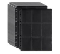 Ujjdwiurgh Lot de 100 pochettes pour cartes à collectionner double face 9 poches 1800 pochettes noires, 11 anneaux