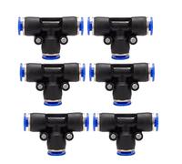 Ujjdwiurgh Lot de 100 raccords pneumatiques en polyéthylène de type T 3 voies pour tube en T de 4 mm, 6 mm, 8 mm, 10 mm, verrouillage rapide PE-4