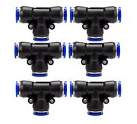 Ujjdwiurgh Lot de 100 raccords pneumatiques en polyéthylène de type T 3 voies pour tube en T de 4 mm, 6 mm, 8 mm, 10 mm, verrouillage rapide PE-12