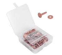 Ujjdwiurgh Lot de 100 rivets et rondelles en cuivre pour portefeuille, colliers, loisirs créatifs