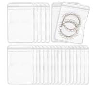 Ujjdwiurgh Lot de 100 sacs à bijoux en PVC transparent avec fermeture à glissière auto-scellante anti-ternissement 7,1 x 10,2 cm