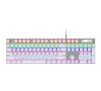 Ujjdwiurgh Lot de 104 capuchons de touches ronds universels pour clavier mécanique Cherry MX Design rétroéclairé Blanc