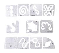 Ujjdwiurgh Lot de 11 gabarits de matelassage à mouvement libre - Règle de couture et règle en acrylique transparent et règle de repassage pour machine à coudre