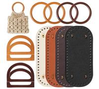 Ujjdwiurgh Lot de 12 bases de sac et poignées de sac en bois, fabriquées à la main, poignées de sac en bois pour sacs à main et sacs fourre-tout