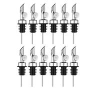 Ujjdwiurgh Lot de 12 becs verseurs lestés en acier inoxydable - Distributeur d'huile d'olive à rabat automatique (argenté)