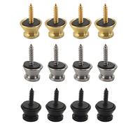 Ujjdwiurgh Lot de 12 boutons de verrouillage de sangle de guitare en métal pour guitare acoustique, guitare électrique, ukulélé