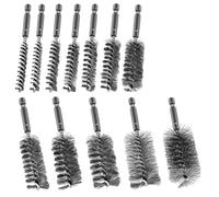 Ujjdwiurgh Lot de 12 brosses métalliques en acier inoxydable avec tige hexagonale de 6,35 mm