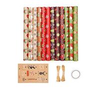 Ujjdwiurgh Lot de 12 feuilles de papier cadeau pour Noël, fête d'anniversaire