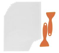 Ujjdwiurgh Lot de 12 films FEP 200 x 140 x 0,15 mm d'épaisseur pour imprimantes 3D UV, résine LCD SLA, avec 2 spatules en plastique de rechange