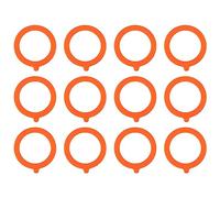 Ujjdwiurgh Lot de 12 joints de rechange en silicone hermétiques pour couvercles de bocaux, en silicone anti-fuite, orange