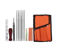 Ujjdwiurgh Lot de 12 limes à tronçonneuse, kit d'affûtage pour tronçonneuse ronde, jauge de profondeur