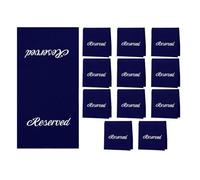 Ujjdwiurgh Lot de 12 marque-places en tissu pour restaurant, panneaux réservés pour chaises, 55,9 cm, pour église, bleu