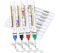 Ujjdwiurgh Lot de 12 marqueurs multifonctions à pointe longue et à pointe longue pour bois, plastique, mur, métal