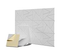 Ujjdwiurgh Lot de 12 Panneaux Acoustiques avec Autocollants, 12 Panneaux en Mousse InsonoriséE de 12 X 0,4 Pouces, Panneaux Acoustiques Haute Densité, Blanc
