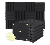 Ujjdwiurgh Lot de 12 Panneaux Acoustiques en Mousse 2 X 12 X 12 Pouces, Mousse Insonorisante Antibruit pour Enregistrement à Domicile et au Bureau