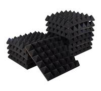 Ujjdwiurgh Lot de 12 panneaux acoustiques insonorisants en mousse - 5,1 x 30,5 x 30,5 cm - Pour mur, studio, maison et bureau