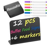 Ujjdwiurgh Lot de 12 petites étiquettes alimentaires pour fête, buffet, anniversaire, boulangerie, mariage, 10,2 x 7,6 cm