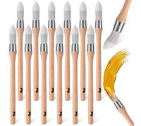 Ujjdwiurgh Lot de 12 petits pinceaux ronds et fins pour peinture des bords - Faciles à utiliser - 28 cm