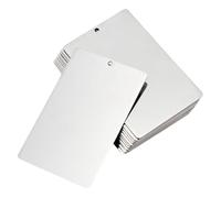 Ujjdwiurgh Lot de 12 pièces vierges rectangulaires en acier inoxydable 304, 8,6 x 5,3 cm, pour estampage en métal, étiquettes pour animaux domestiques, 1 trou