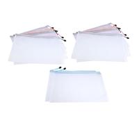 Ujjdwiurgh Lot de 12 pochettes A4 en plastique avec fermeture éclair pour documents - Étanche - Pochette de rangement de voyage