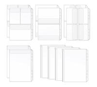 Ujjdwiurgh Lot de 12 pochettes transparentes à 6 trous en PVC imperméable avec fermeture éclair