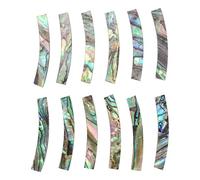 Ujjdwiurgh Lot de 12 rosaces incurvées en coquille d'ormeau pour guitare, 4 mm de large