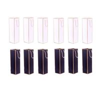 Ujjdwiurgh Lot de 12 sacs pour bouteilles de vin noirs et blancs avec poignées, faciles à utiliser, 10 x 10 x 35 cm