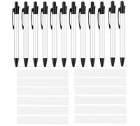Ujjdwiurgh Lot de 12 stylos à bille vierges pour sublimation avec film rétractable pour fournitures de bureau et d'école