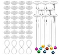 Ujjdwiurgh Lot de 120 crochets de plafond auto-adhésifs pour suspendre des clips ronds avec fil transparent