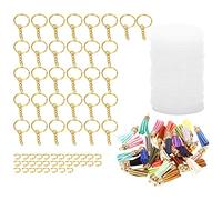 Ujjdwiurgh Lot de 128 porte-clés vierges en acrylique transparent de 5,1 cm pour projets de bricolage et travaux manuels