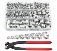 Ujjdwiurgh Lot de 131 colliers de serrage à une oreille en acier inoxydable PEX pour raccords de tuyaux, colliers de serrage à anneau de compression