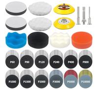 Ujjdwiurgh Lot de 133 disques de ponçage de réparation de phares secs et humides pour perceuse - Pour restauration de voiture, bois, métal, fixation de 7,6 cm