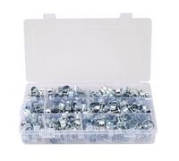 Ujjdwiurgh Lot de 135 colliers de serrage à double oreille, 8 à 18 mm, colliers de serrage assortis pour tuyau d'eau