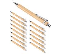Ujjdwiurgh Lot de 15 stylos à bille rétractables en bambou - Encre noire - 1 mm - Produits de bureau - Stylos à bille en bois