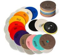 Ujjdwiurgh Lot de 15 tampons de polissage de 10,2 cm pour perceuse, meuleuse, polisseuse - Kit humide/sec avec tampon de support 5/8"-11